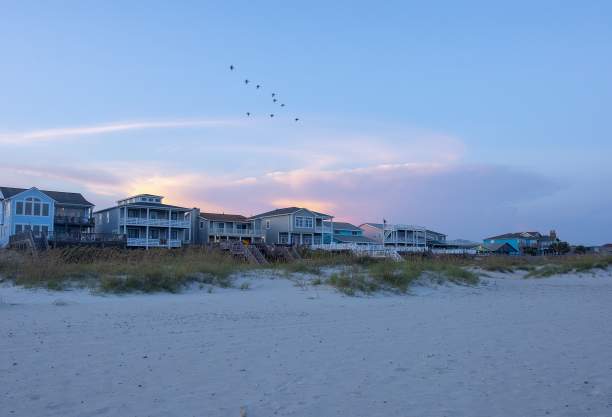 Brunswick County beach vacation rental homes at dusk