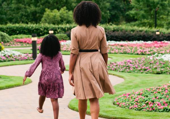 Mom and daughter at EJI memorial garden