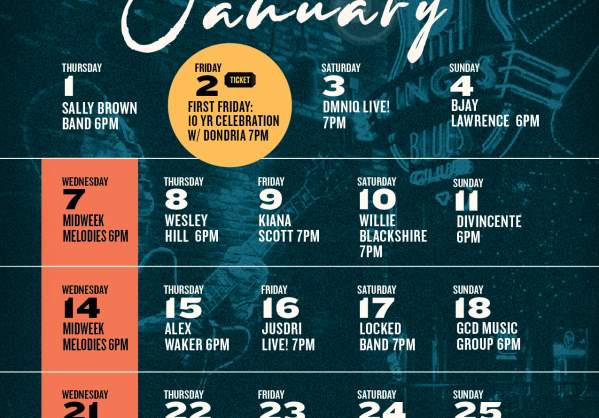 BB King's Blues Club January Calendar!
