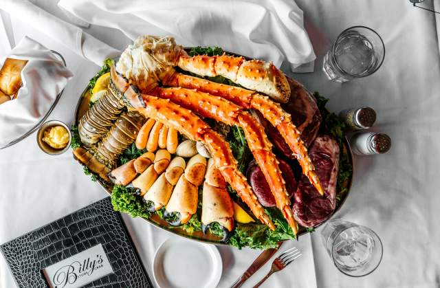 Billy's Stone Crabs Sampler Platter