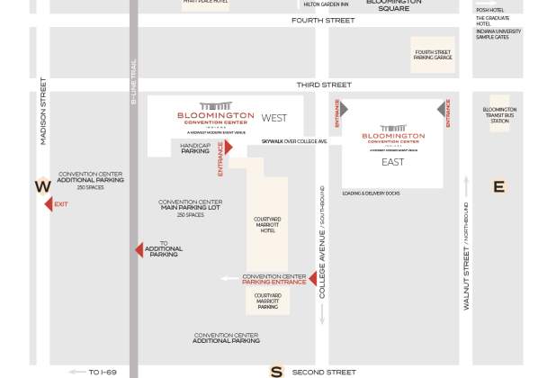 Bloomington Convention Center Area Map
