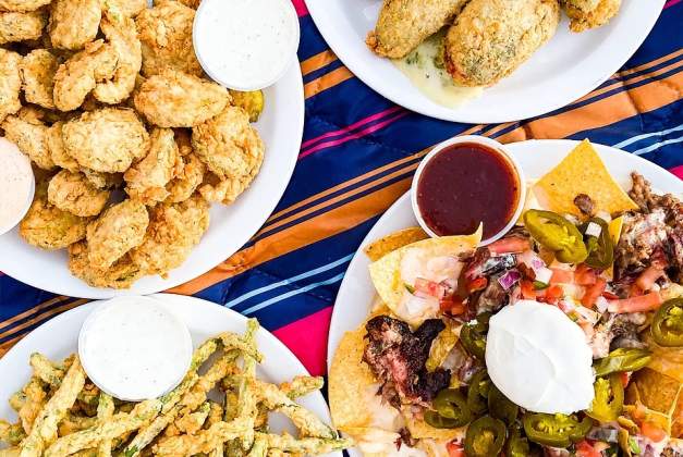Assortment of plated fried food options from Beaumont restaurants