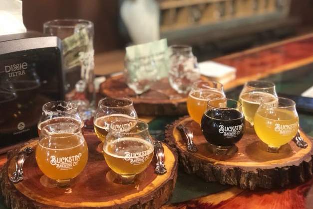 Glasses Of Beer At Buckstein Brewery In Beaumont, TX