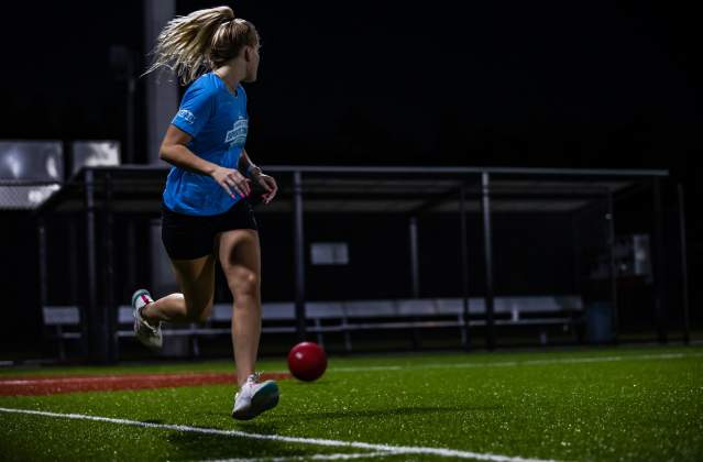Kickball player
