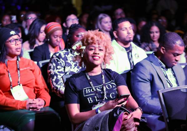 Crowd at a conference.