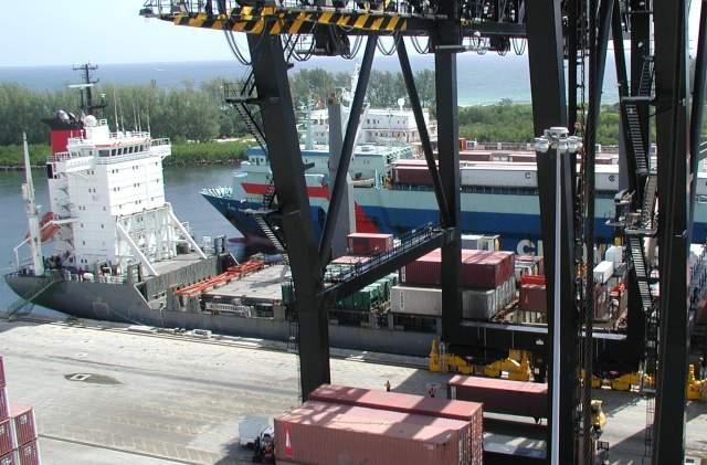 View from a gantry crane