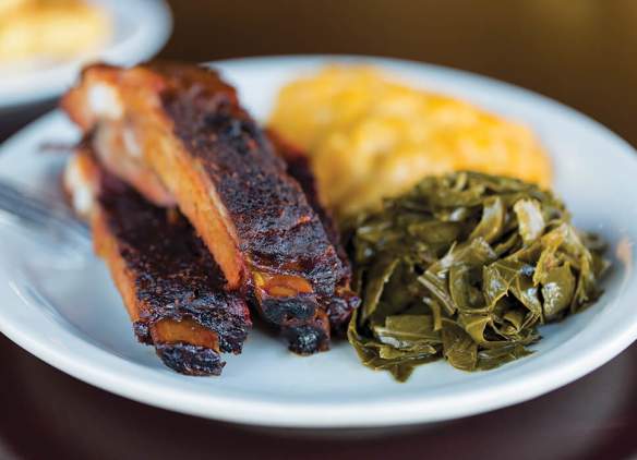 plate of ribs & greens