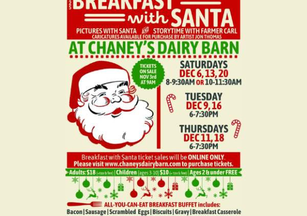 Breakfast with Santa @ Chaney's Dairy Barn