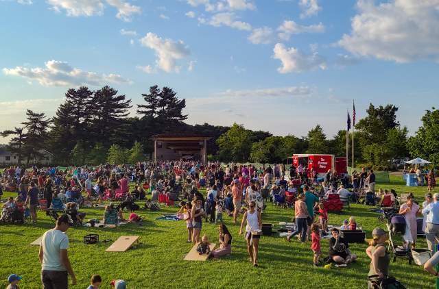 People gathered for a concert at Veteran's Park Event - South Burlington