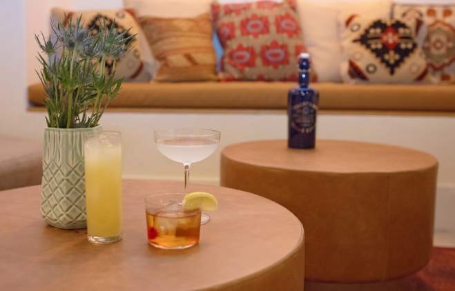 Sotol cocktails in the tasting room at Desert Door Distillery near Austin texas