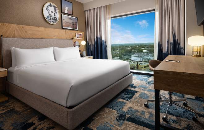 Otis Luminary Suite Bedroom. Courtesy of Otis Austin Hotel. Exp Jul 2-26.