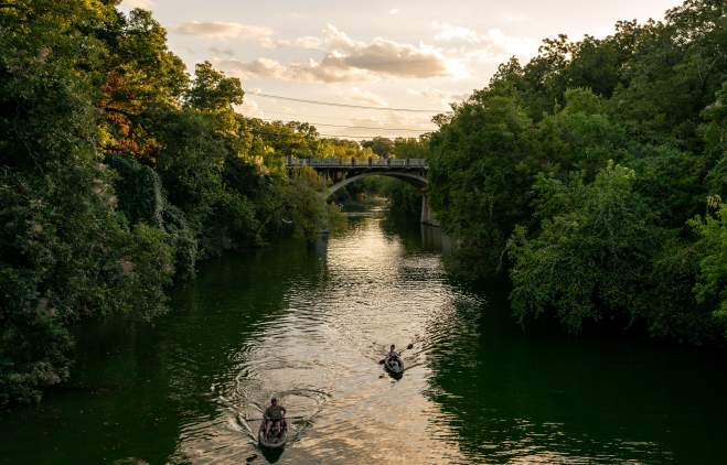 Barton Creek Kayakers near Zilker Park in Austin Texas