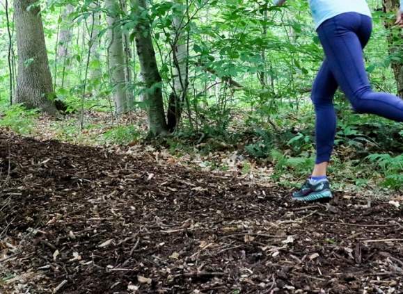 running through forest