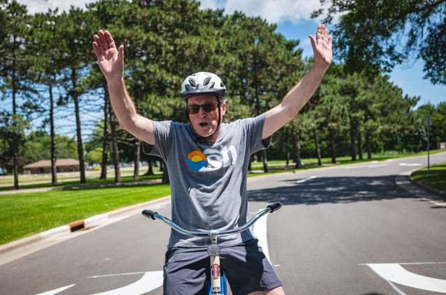 Biking at Menominee Park in Oshkosh, WI