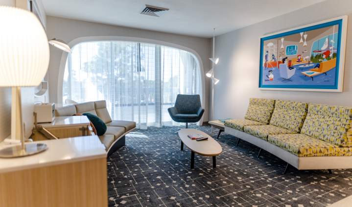 "House of the Retro Future Suite” at the Howard Johnson Anaheim Hotel & Water Playground