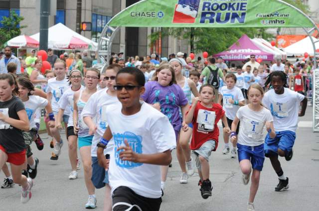 The annual 500 Festival Rookie Run lets kids compete in a friendly atmosphere