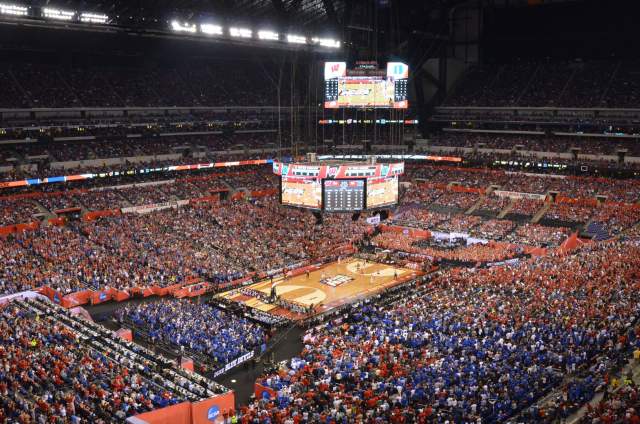 Indy regularly plays host to NCAA basketball at Lucas Oil Stadium and Gainbridge Fieldhouse
