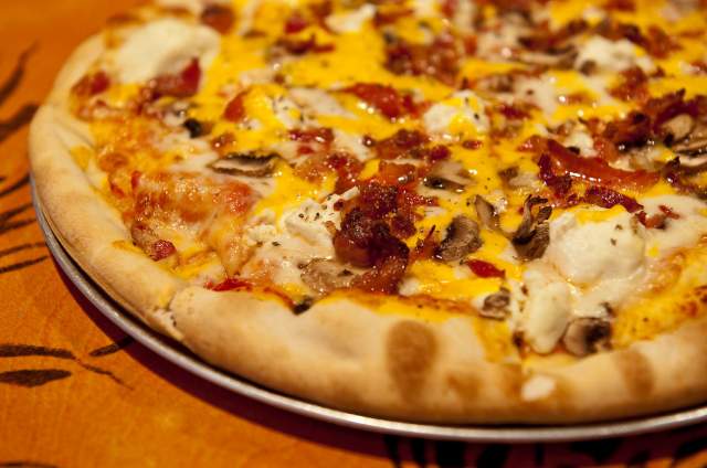 The Quattro Farmaggio is an Indy classic at Bazbeaux Pizza