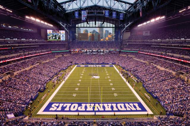 Football fans visit Lucas Oil Stadium to square off against the best teams in the NFL