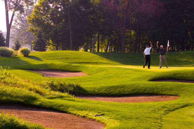 Test your golf game on the undulating hills of the Pete Dye-designed Fort Golf Course