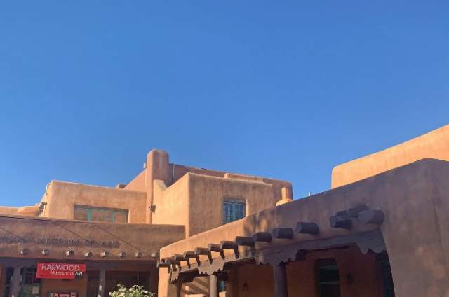 Adobe building against a blue sky