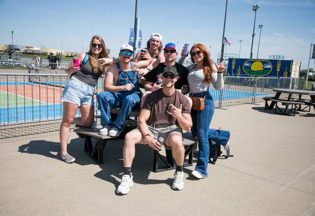 A group of people at Kansas Speedway.