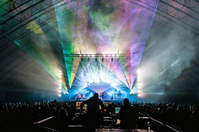 Light show at a Pink Droyd concert