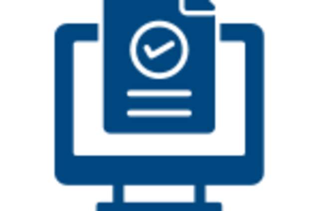 Paperwork on computer icon