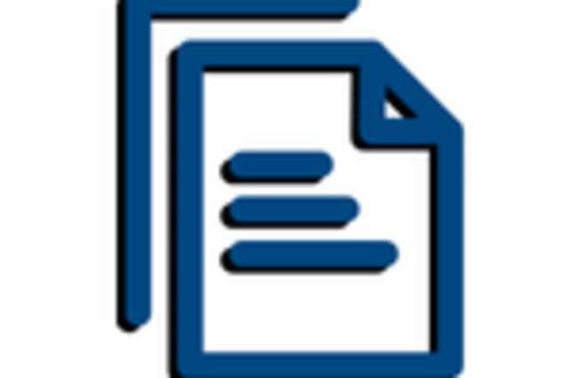 Paperwork on computer icon