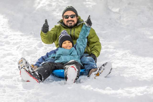 dad-and-son-sledding