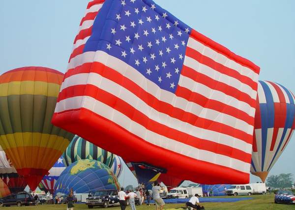 American flag balloon
