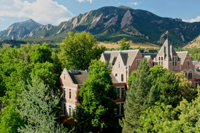 University of Colorado with the Flatirons to the West