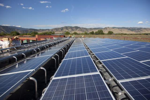 Solar panel array at NCAR in Boulder