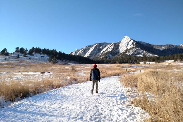 Hiking the Flatirons in Winter