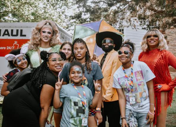 Guests at Pride Month celebration