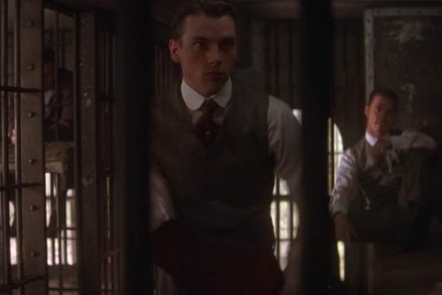 The Newton Boys screengrab showing actor Skeet Ulrich inside the Caldwell County Jail