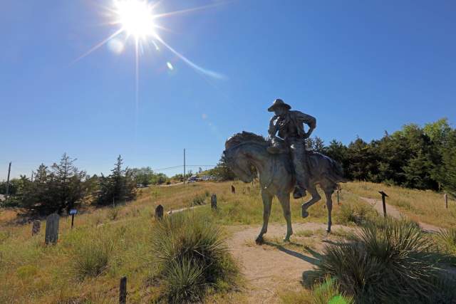 Boot Hill with sun flare