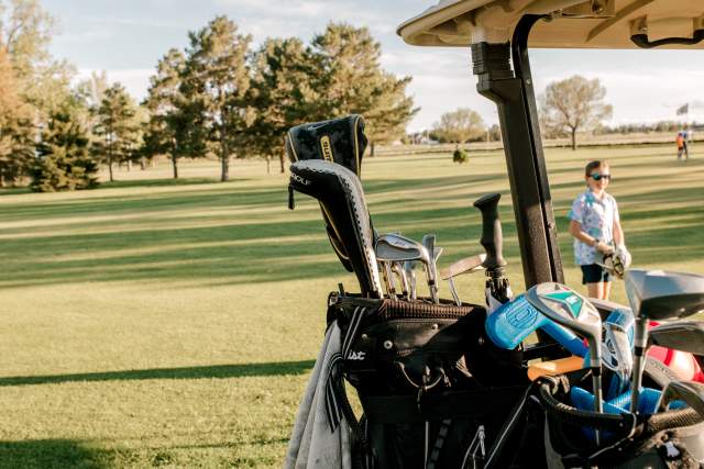 Golf Cart With Clubs