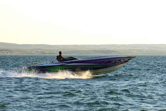 Boating at the lake