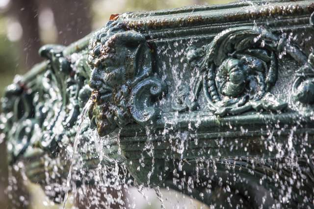 Water fountain close up