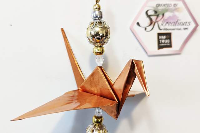 Pure Copper Origami Holiday Ornament Hanging