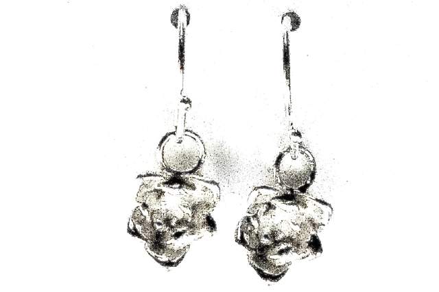 Sterling succulent earrings