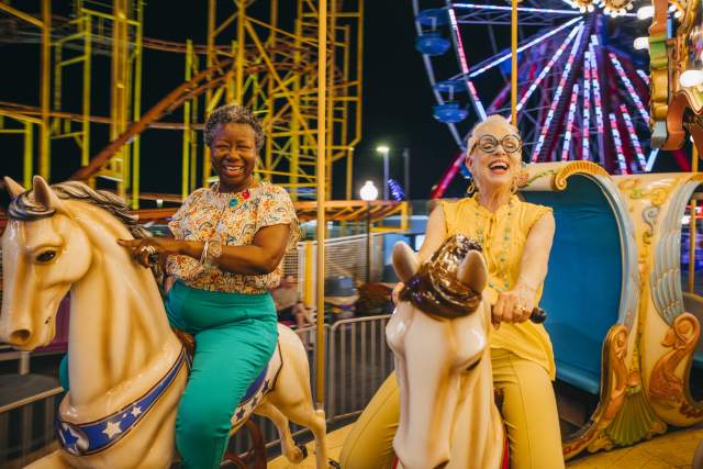 boardwalk night merry go round