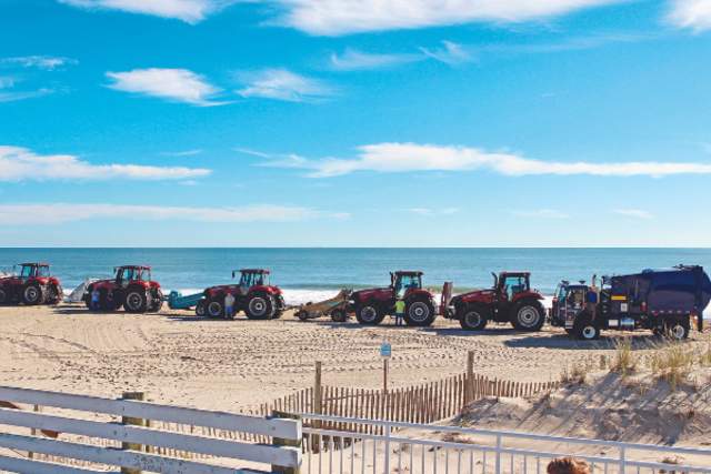 Beach Tractors Clean Beach in Ocean City, MD