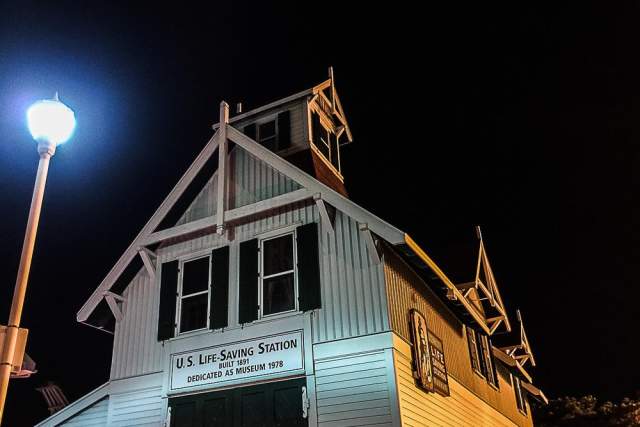 life saving station at night