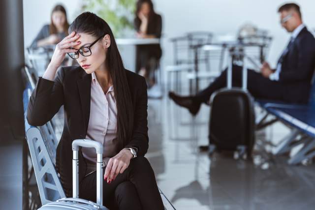 airport stress stock photo