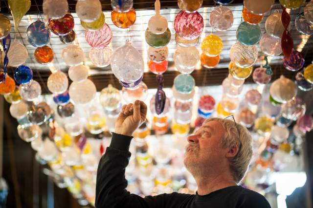 The Hot Shops art center's crystalized magma-made crafts will blow your mind, while they blow the glass!