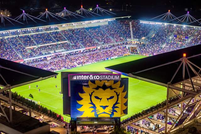 Inter&Co Stadium for Orlando City Soccer at night