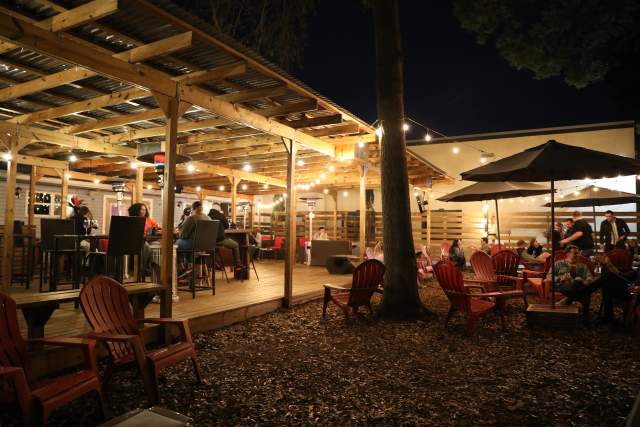 Grape & The Grain backyard