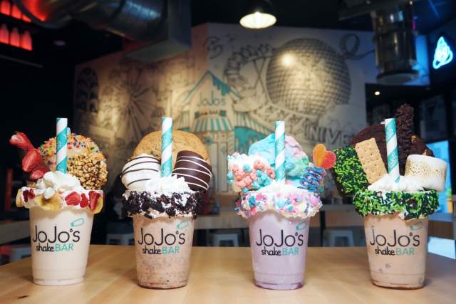 Four Biggie Shakes indoors at JoJo's ShakeBAR Orlando